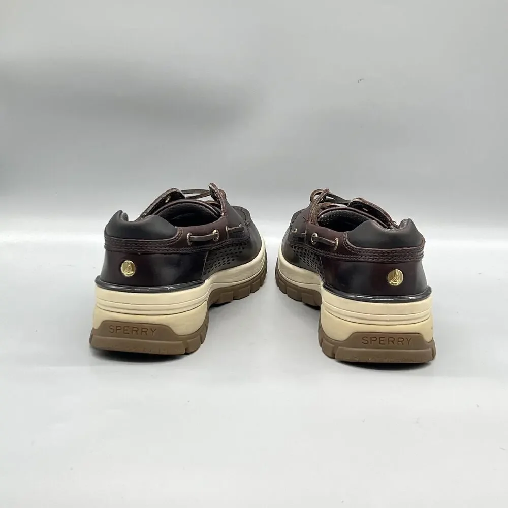 Sperry Shoes Mens 9 Brown Leather Billfish Plushwave Boat Deck Casual Comfort